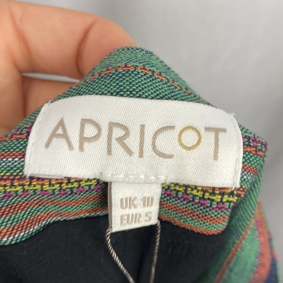 Apricot Multicoloured Striped Colourful Flax Mini Skirt - Size Small - Picture 11 of 12